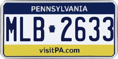 PA license plate MLB2633