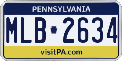 PA license plate MLB2634