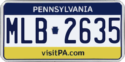 PA license plate MLB2635