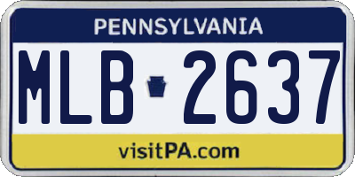PA license plate MLB2637
