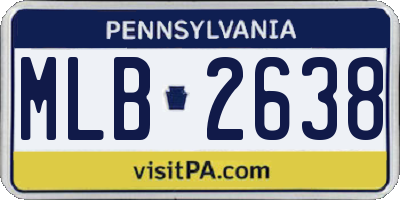 PA license plate MLB2638