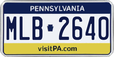 PA license plate MLB2640
