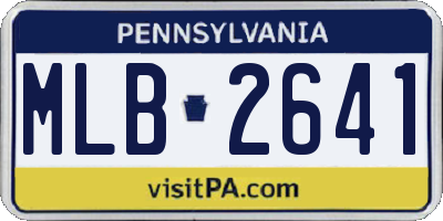PA license plate MLB2641