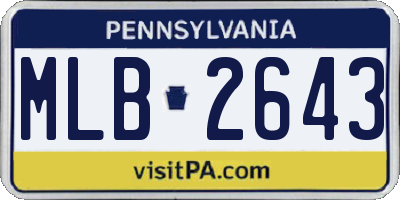 PA license plate MLB2643