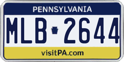 PA license plate MLB2644