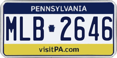 PA license plate MLB2646