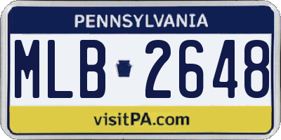 PA license plate MLB2648