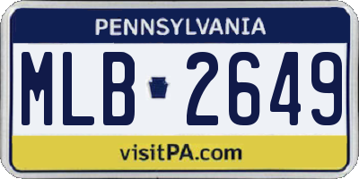 PA license plate MLB2649