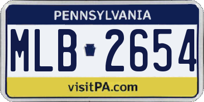 PA license plate MLB2654