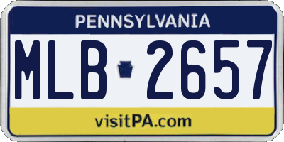 PA license plate MLB2657