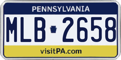 PA license plate MLB2658