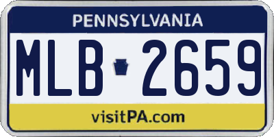 PA license plate MLB2659