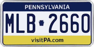 PA license plate MLB2660