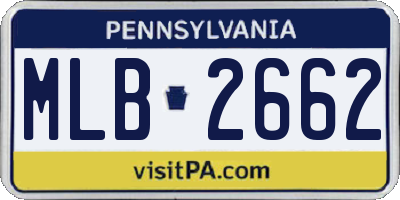PA license plate MLB2662