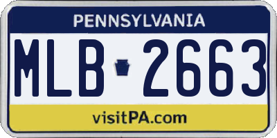 PA license plate MLB2663