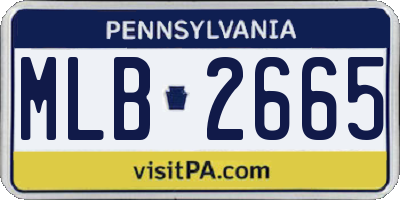 PA license plate MLB2665
