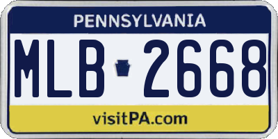 PA license plate MLB2668
