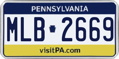 PA license plate MLB2669