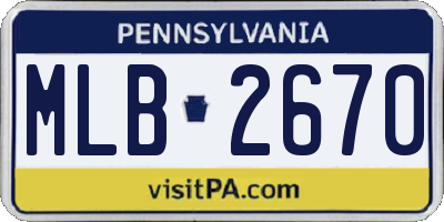 PA license plate MLB2670