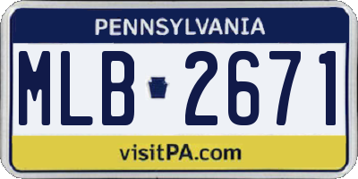 PA license plate MLB2671