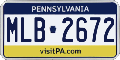 PA license plate MLB2672