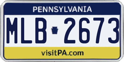 PA license plate MLB2673