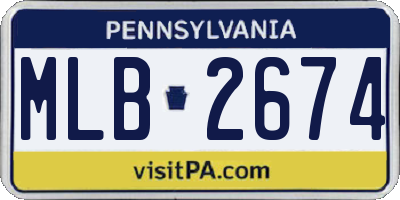 PA license plate MLB2674