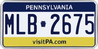 PA license plate MLB2675
