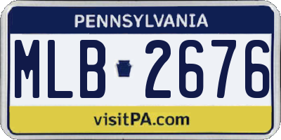PA license plate MLB2676