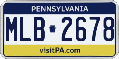 PA license plate MLB2678