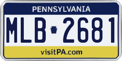 PA license plate MLB2681