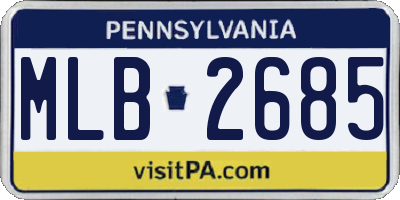 PA license plate MLB2685