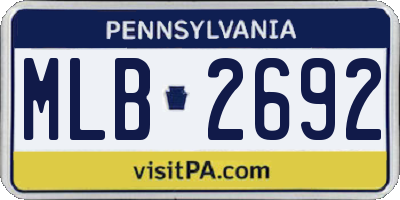 PA license plate MLB2692
