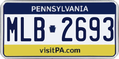 PA license plate MLB2693
