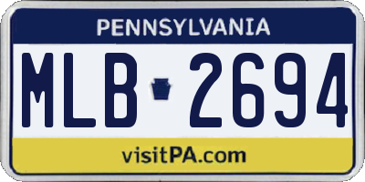 PA license plate MLB2694