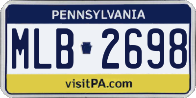 PA license plate MLB2698