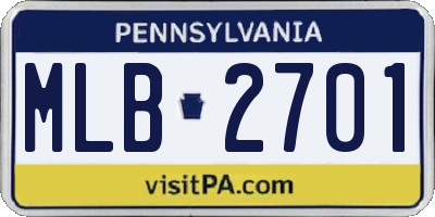 PA license plate MLB2701