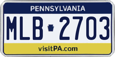 PA license plate MLB2703