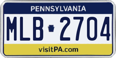 PA license plate MLB2704