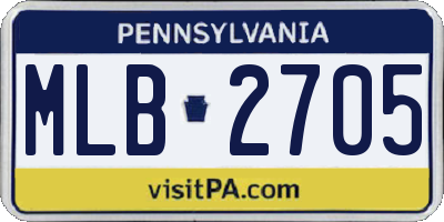 PA license plate MLB2705