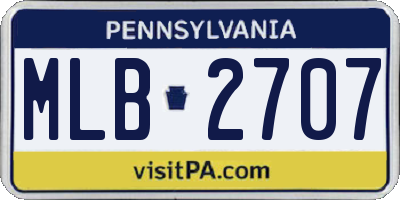 PA license plate MLB2707