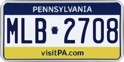 PA license plate MLB2708