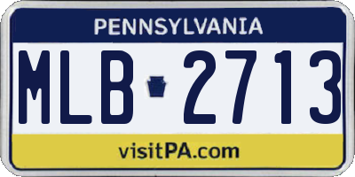PA license plate MLB2713