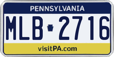 PA license plate MLB2716