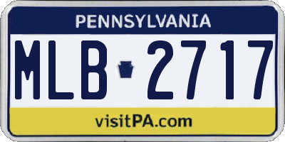 PA license plate MLB2717