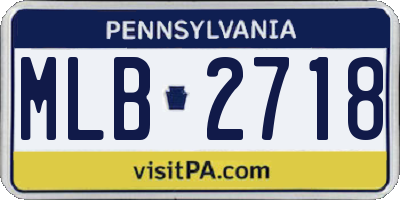 PA license plate MLB2718
