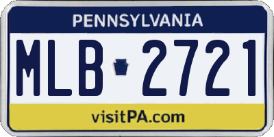 PA license plate MLB2721