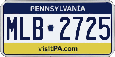 PA license plate MLB2725