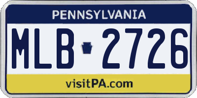 PA license plate MLB2726