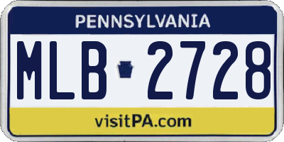 PA license plate MLB2728